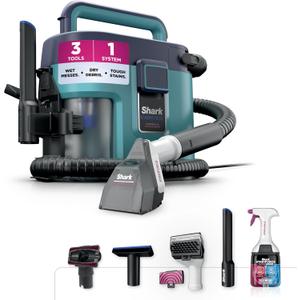 Shark EveryMess | Ultra-Powerful 3-in-1 Wet Vac, Dry Vac, & Stain Eliminator | StainForce Technology, Perfect for Homes, Pets, and Cars | 3 Accessories and Cleaning Solution | Blue | VX102BRN