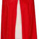 BIGXIAN Kids Hooded Velvet Cloak Halloween Christmas Cosplay Fancy Cape (Red)