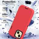 Tall silver for iPhone 15 Case with [2 Screen Protector ], Military Grade Shockproof Heavy Duty Drop Protection Rugged Case 6.1"(red Black)