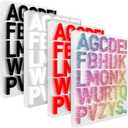 24 Sheets Iron On Letters for Clothing - Heat Transfer Vinyl Fabric Iron On Letters for DIY T-Shirts - Includes Red, White, Black and Coloured Letters