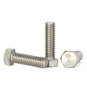 3/8-16 x 1/2"  Hex Head Screw Bolt, Fully Threaded, Stainless Steel 18-8, Plain Finish, Quantity 15