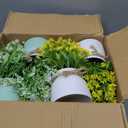Cindeer 16 Pcs Large Artificial Potted Flowers Fake Potted Plants Plastic Faux Flowers for Home Decor Indoor Artificial Plants in Pots for Wedding Home Desk Tabletop Outdoor Office Kitchen (Gentle)