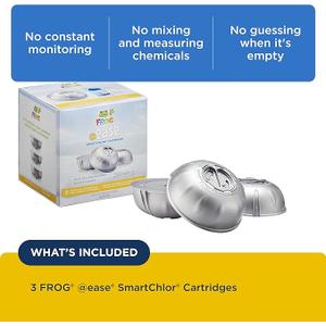 FROG @Ease Replacement SmartChlor Cartridge for use with Hot Tub FROG @Ease Floating System - Hot Tub Sanitizer System Supports Less Chlorine Use - Pack of 3 