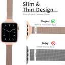 MARGE PLUS Slim Milanese Loop Compatible with Apple Watch Band for women 41mm 40mm 38mm 42mm 46mm 45mm 44mm, Stainless Steel Strap work on iWatch Series 11 10 9 8 7 6 5 4 3 & SE 3 2 1