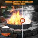 Smokeless Fire Pit Ring for Outside, 36 Inch Heavy Duty Metal Insert with Air Vents for Better Burn, Outdoor Firepit Ring for Backyard, Patio, Camping, Smokeless Wood Burning Use