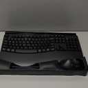 Wireless Keyboard and Mouse Combo, 2.4G Full Size Wave Keys Ergonomic Keyboard with Wrist Rest and 3-Level DPI Adjustable Wireless Ergonomic Mouse for Windows, Mac OS Desktop/Laptop/PC(Black)