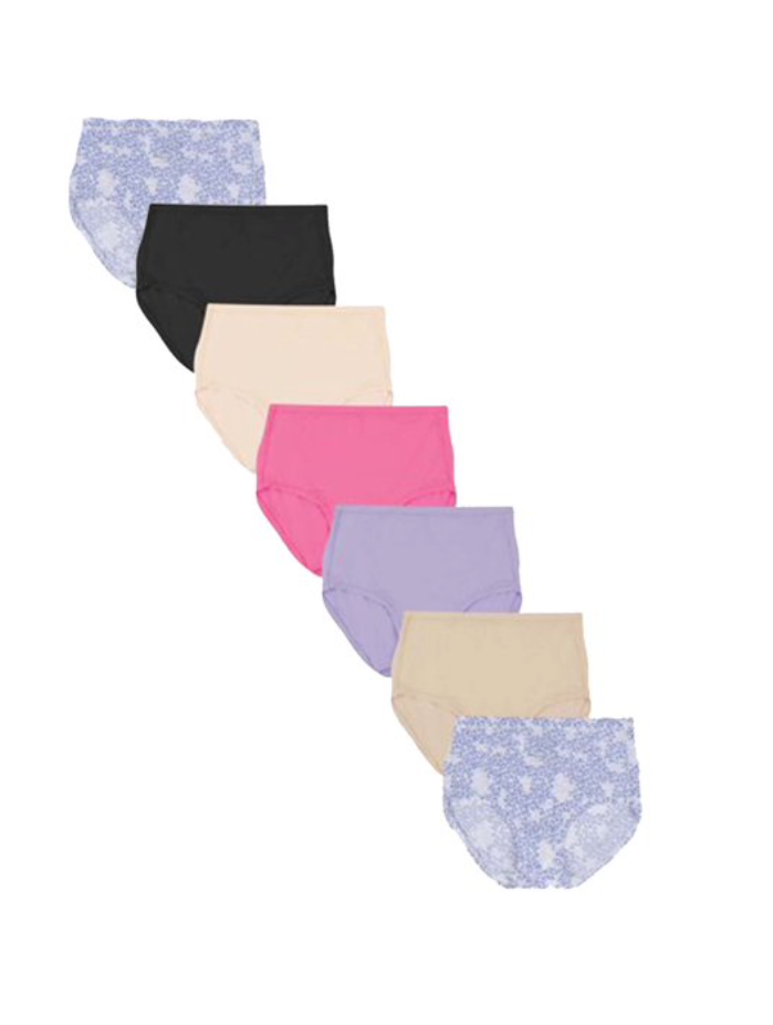 Hanes Women's Microfiber Stretch Underwear Pack, Comfort Flex Fit Brief Bikini or Thong Panties, 6-Pack