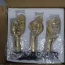 oliruim 3 Pcs Thinker Small Statue Set - Black Gold Abstract Art Figurines Home Living Room Aesthetic Decor Floating Shelf Coffee Table Office Desk Bathroom Counter Decor (3 Pcs Gold, 6")