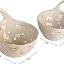 Creative Co-Op Set of 2 Cream Stoneware Colanders