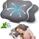 Sleep Apnea Pillow, Ergo Pillow for Sleep Apnea, Cervical Neck Pillow for Neck Pain Relief, Sleeping, and Snoring Relief, Orthopedic Therapy Memory Foam Contour Cooling Pillow for Side, Back