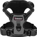 BARKBAY Dog Harness No Pull for Medium Dogs - Adjustable, Reflective, Comfortable, No Choke, Heavy-Duty - Perfect for Outdoor Training, Walking, and Hiking - Strong & Durable - M & Dark Grey