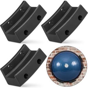 Wall Mount Exercise Ball Storage Bracket Yoga Ball Holder Balance Trainer Storage Holder for Home Gym Studios (PPS, Black)