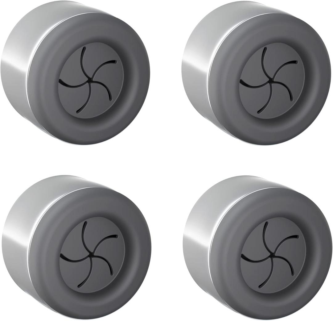Set of 4 Premium Towel Holders for Bathroom, Kitchen and Household - Stainless Steel Tea Towel Holder - Towel Hook Round - Self-Adhesive - No Drilling (Grey) (Gray)