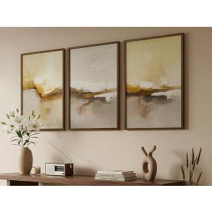 FinalFind 20x30 Frame Set of 3, Dark Brown Wood Grain 20x30 Poster Frame Gallery Wall Poster Frame for Horizontal and Vertical Wall Mounting (3 pack,Walnut)
