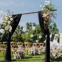 Black Wedding Arch Draping Fabric 29" x 20 FT Black Drapes for Backdrop Sheer Curtains Wedding Drapes for Romantic Bridal Baby Shower Decorations Ceremony Birthday Party Fall Outdoor Events