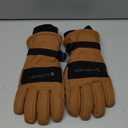 Carhartt Men's Waterproof Insulated Knit Cuff Glove, Brown Black, M