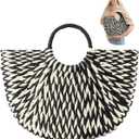 Straw Tote Oversized Woven Large Beach Bucket Bag Unlined Hobo Handwoven Clutch Purse Summer Vacation Handbag Women