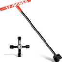 17 In Professional Water Meter Key Shut off Tool with 4-Way Utility Keys, Sturdy Water Meter Keys, Wrench T-handle & U-Head for Curb Main and Water Meters, Underground Stop/Waste Valves