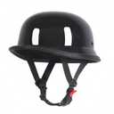 German Style Motorcycle Helmet, Thin Skull Cap Half Helmet for Adult Men Women Half Shell Helmet, Retro Half Face Helmet for Cruiser Scooter Chopper, DOT Approved(Matte Black, XX-Large)