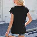 Summer t Shirts for Women Tee Women's Short Sleeve Tops Womens Tops Dressy Casual Top 2025 Blouses Shirt Women's Clothing (Black, S)