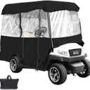 Happybuy Golf Cart Enclosure, 4-Person Golf Cart Cover, 4-Sided Fairway Deluxe, 300D Waterproof Driving Enclosure with Transparent Windows, Fit for EZGO, Club Car, Yamaha Cart