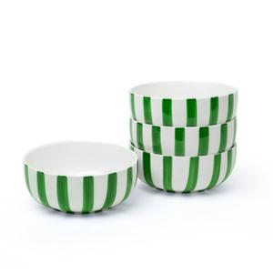 GIROFLIER Junko Cereal Bowls Set of 4-36 Ounce Ceramic Bowls, Japanese Noodle Bowl Set, Ceramic Bowls for Kitchen, Breakfast, Oatmeal, Microwave and Dishwasher Safe (Forest)