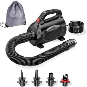 Electric Air Pump,Portable 4 Nozzles Air Mattress Pump,Quick Fill Inflator/Deflator Air Pump for Gymnastics Mat,Gymnastics,Air Bed,110-120V AC