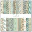 Early Spring Patterns Scrapbook Paper, 24 Sheets 12"x12" Double Sided Early Blossoms Craft Papers with Floral & Botanical Designs for Scrapbooking, Card Making & Seasonal Decor
