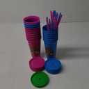 36 Pcs Plastic Tiki Cups 24 oz Hawaiian Tumbler with Lid and Straw Bulk Tiki Reusable Plastic Mug Cups Mai Tai Glasses Luau Water Bottle for Cocktails Party Drinking Coffee Travel Supplies