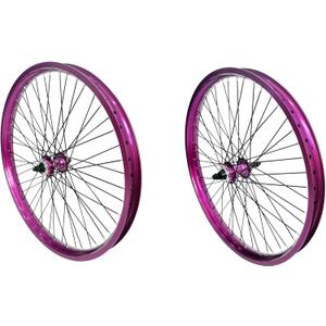 20 inch x 1.85" Heavy Duty Bike Rim Wheels Set, 12 Gauge 48 Spokes Wheelset, Double Wall Aluminum Alloy 20" Bicycle Rims Set (Front & Rear) (Purple) Disc Brake