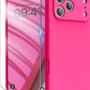 for iPhone 17 Pro Max Case, Liquid Silicone Cover with Camera Protection Anti-Scratch Soft Microfiber Lining Shockproof Protective Phone Case for iPhone 17 Pro Max 6.9", Hot Pink