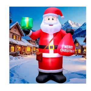 14 FT Christmas Inflatables Santa Claus Outdoor Decoration, Giant Santa Inflatable with Gift Bag, Blow Up Yard Decor with Built-in LED Lights for Xmas Lawn Garden Home Holiday Party