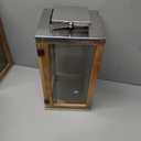 Wooden Lantern Brown with Metal Handle,Hurricane Lantern, Farmhouse Lantern for Party, Deck, 14'