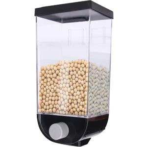 Square Wall Mounted Dry Food Dispenser, Airtight Food Storage Container, Two Sizes Kitchen Storage Organizer for Coffee Beans, Laundry Beads, Grains (1.5L)
