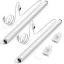 ASOKO Under Cabinet Led Lighting, 12 Inch Light Strip Bar,Daylight White 5000K Dimmable Plug in USB Light, Small Thin Led Under Counter Lighting for Kitchen/Room/Shelf/Desk/Display Case -2Pack