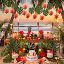 12 Pcs Tropical Hibiscus Inflatable Beach Balls Balloon, Hawaiian Luau Themed Decorations, Summer Swimming Pool Beach Water Game Favors, Jungle Tropical Birthday Party Supplies
