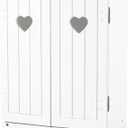 Melissa & Doug Mine to Love Wooden Play Armoire Closet for Dolls, Stuffed Animals - White (17.3H x 12.4W x 8.5D Assembled) Wooden Pretend Play Closet, Doll Wardrobe