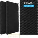 2 Pack Acoustic Panels, 48x24x2 Egg Crate Soundproof Foam Wall Panels High Density Noise Canceling Studio Foam Wall Panels for Echo Absorption Home Office (Black 2 Pack, 48"x24"x2")