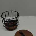 Yangbaga Coffee Filter Holder with Wood Lid,Wood and Metal Coffee Filter Storage Container Basket for Coffee Filters 24 Cup,Round Coffee Filter Holder Case for Counter,Coffee Bar Accessories decor