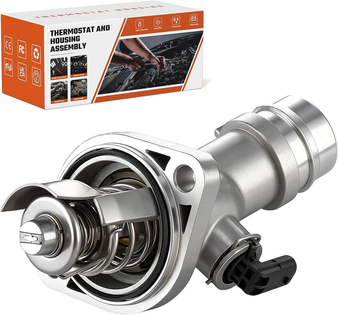 Upgraded Aluminium Engine Coolant Thermostat Housing Assembly,Fit for Hyundai Elantra 2.0L L4 - Gas 2017-2020,Fit for Hyundai Veloster 2.0L L4 - Gas 2017-2020 [Base, Premium] Replace#255002E085