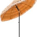 6/6.5/7.5/8ft Tiki Umbrellas for Outside, UV Protect Thatch Umbrella with Tilt Design, Thatch Patio Umbrella for Outdoor Tiki Bar, Tropical Palapa Tiki Hut Hawaiian Hula Beach Umbrella