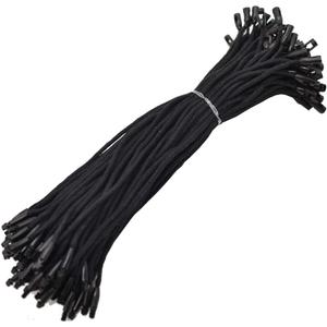7.7" 500 Pcs Cotton Hang Tag String Fasteners for Gifts Luggage Label Attachment Clothing (Black)