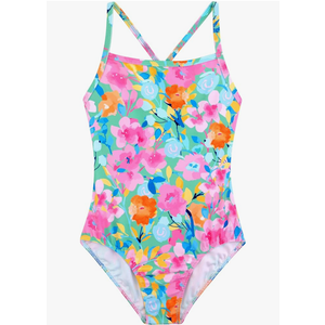 Belovance Girls Swimsuits One Piece Bathing Suit Crossback Straps Cute Toddler Kids Pool Beach Swimwear Quick Dry 4Year