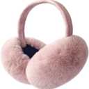 LCXSHYE Winter Ear muffs Faux Fur Warm Earmuffs Cute Foldable Outdoor Ear Warmers For Women Girls (Pink-2)