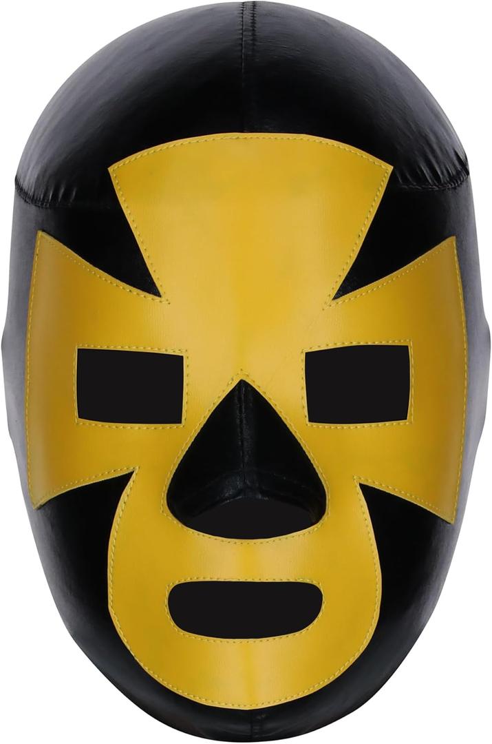 | Pro-Quality Wrestling Masks | Authentic Lucha Libre Costume - Adult Size | Mscaras de Luchador Made in Mexico (Black and Yellow) One size fits all