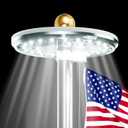 Deluxe Flag Pole Light Solar Powered - 1300 Lumen for Flagpole - Light Up American Flag Outdoor from Dusk to Dawn for 12+ Hours - 100% Coverage Silver Flag Light
