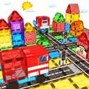 Magnetic Tiles Road Car Set, Toddler Magnetic Building Blocks Toys for 3 4 5 6 7 Year Old Boys Girls, Kids Montessori STEM Sensory Preschool Classroom Educational Learning Games Easter Birthday Gifts (Multicolor8)