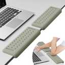 Leolee L-Shaped Desk Elbow Pads for Desk, Grey Memory Foam Arm Rest for Desk with Non-Slip Base, Ergonomic Desk Edge Cushion, Wrist Rest for Computer Keyboard, Typing, Office, Home (2 Piece)