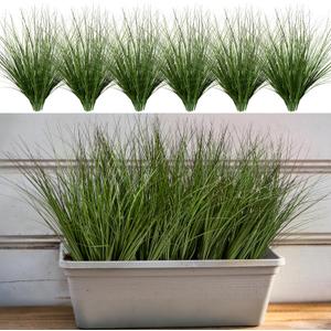 48PCS 17.3" Fake Plants Artificial Wheat Grass Greenery Plastic Plants Fake Grass Artificial Plants for Outdoor Decor Artificial Plant with Greenery Stems for Indoor Home Decoration