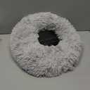 Calming Donut Dogs Beds for Small Dogs Washable,19inch Fluffy Round Puppy Bed for Puppies,Cats & Toy Breeds with Raised Rim,Fits up to 15 lbs Pets,Frost Grey